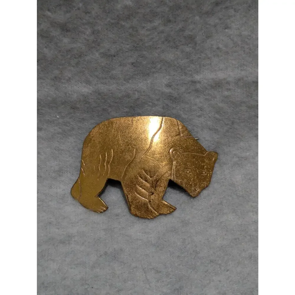 Vintage Brooch Pin Lot of 4 Victorian Tassle Maple Leaf Bear‎ Gold Silver Tone